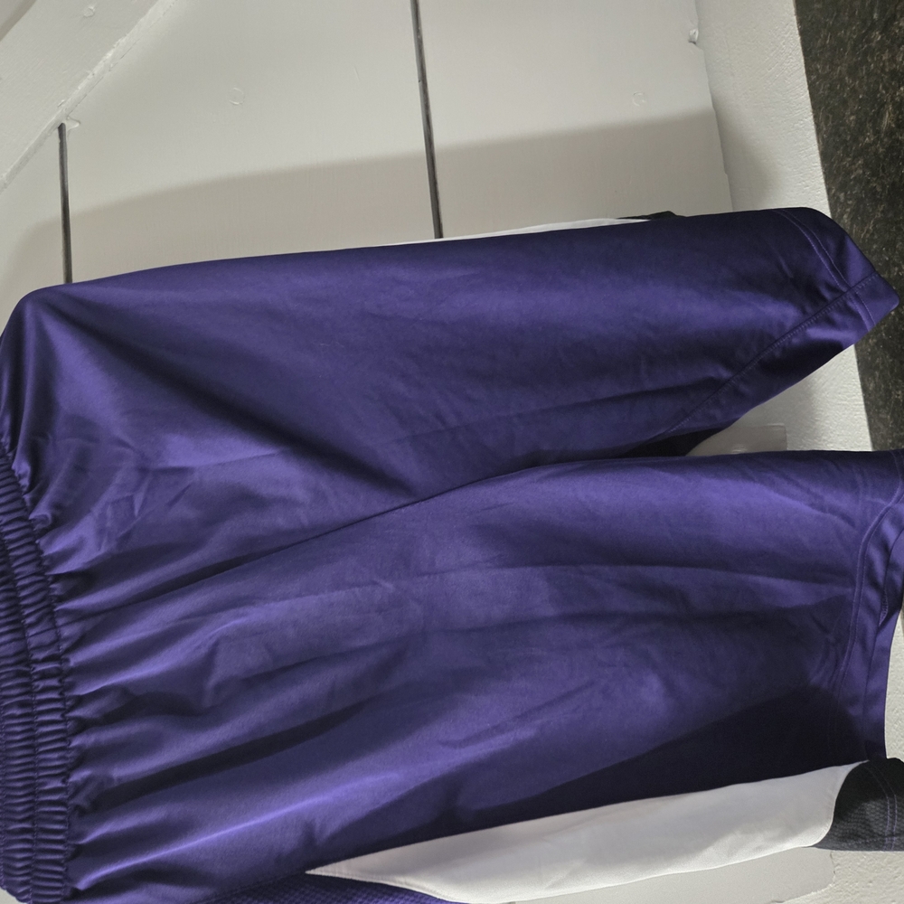Purple and White Athletic Shorts
